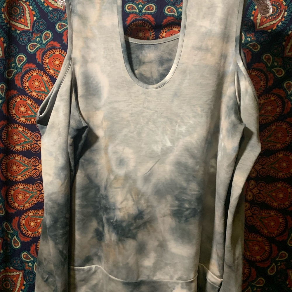 Navy/Gray Tue Dye Long Sleeve Shirt